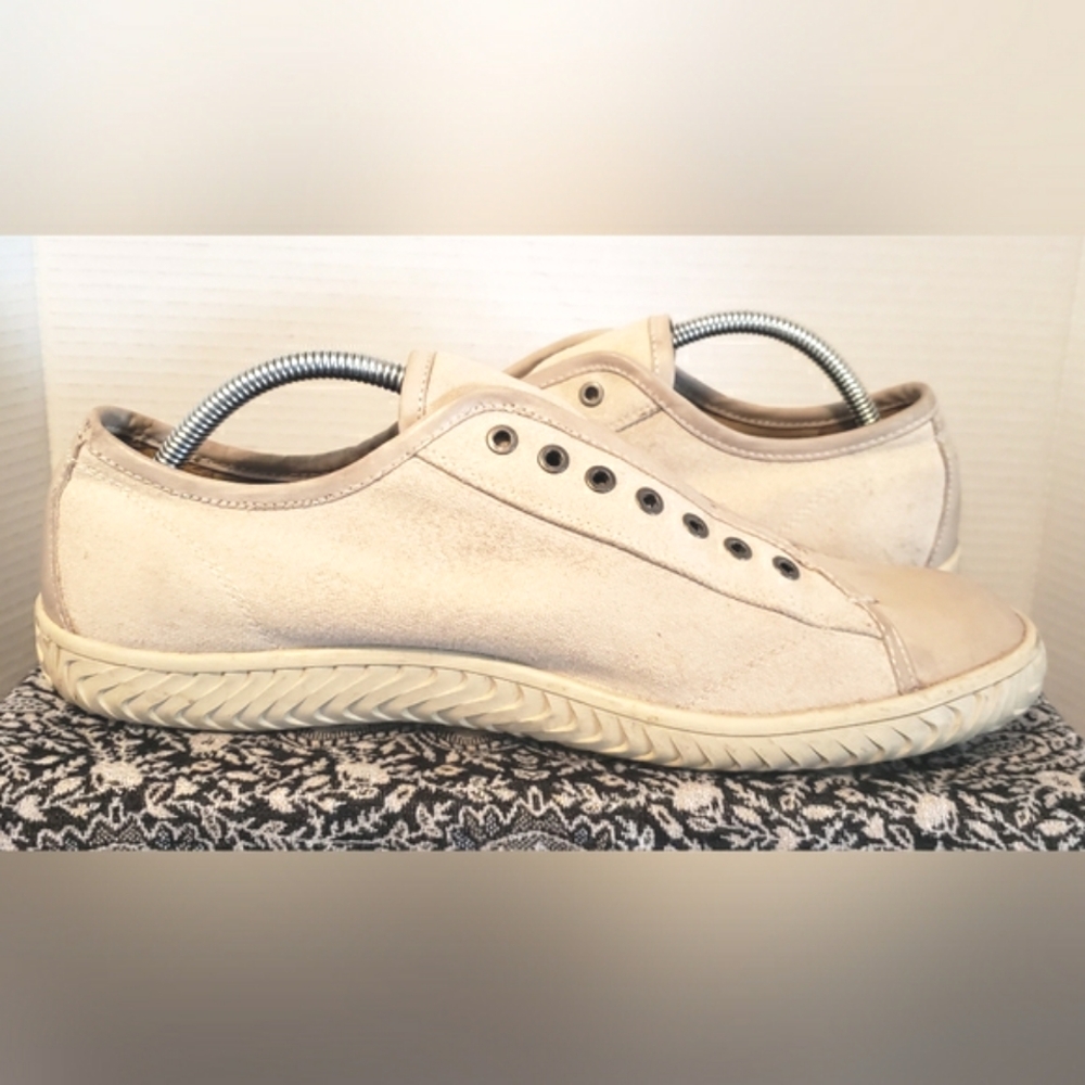 Men’s John Varvatos Star Laceless Low Top Sneaker Size 11 Medium Beige - Picture 2 of 14